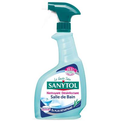 Sanytol Nettoyant désinfectant anti-calcaire salle de bain, 500ml