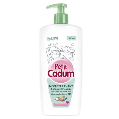 Cadum Gel lavant corps et cheveux enfant à l'huile d'amande douce bio, 750ml