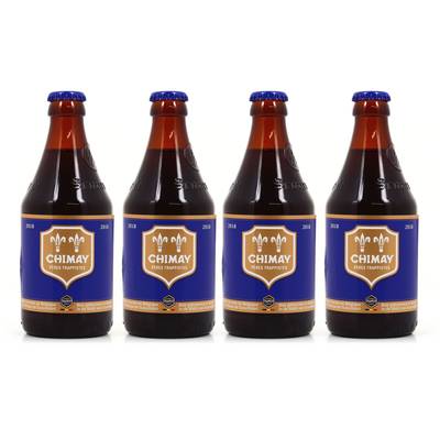 Chimay bleue Bière Trappiste ambrée 9°, 4x33cl