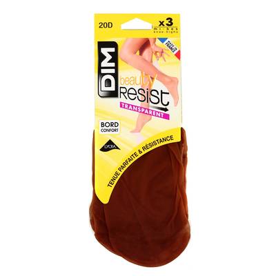 Dim Mi-bas transparents canelle 20D lot de 3, Taille 35/41