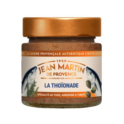 Jean Martin de Provence Thoionade - Spécialité au thon aubergine et tomate à tartiner, 100g