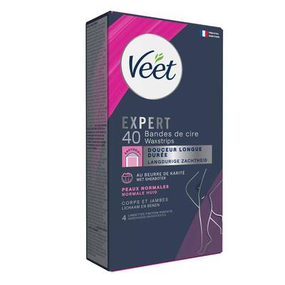 Veet Expert Bande de cire froide Corps et Jambes, 40 bandes