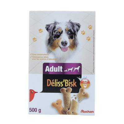 Auchan Friandises Récompense Régal'bisk pour chien adulte moyen et grand, 500g