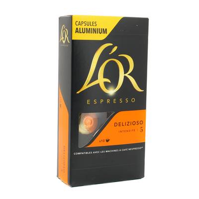 L'or Espresso Café Delizioso intensité 5, 10 capsules