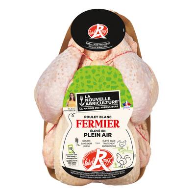 La Nouvelle Agriculture Poulet Blanc Entier Fermier Label Rouge Prêt à Cuire, 1,4kg