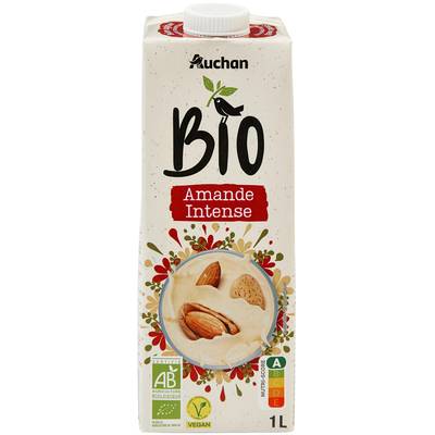 Auchan BIO Lait d'Amande goût intense bio Boisson végétale, 1L