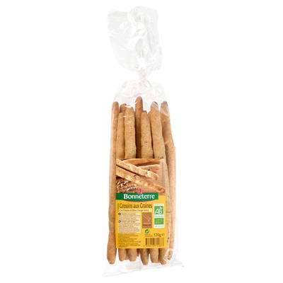 Bonneterre Gressins aux graines bio, 120g