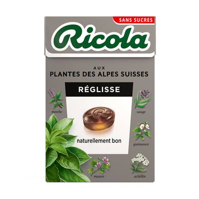 Ricola Bonbons suisses aux plantes, réglisse, 50g