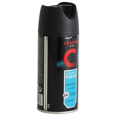 COSMIA MEN Déodorant spray homme fraîcheur 24h anti-traces, 150ml