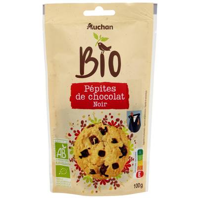 Auchan BIO Pépites de chocolat noir bio, 100g