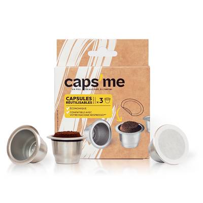 Caps'me Capsule Nespresso Réutilisable, 3 capsules