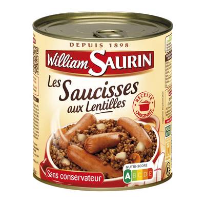 William Saurin Saucisses aux Lentilles, 840g