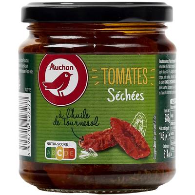 Auchan Tomates séchées à l'huile de tournesol en bocal, 285g