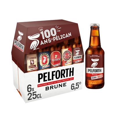 Pelforth Bière Brune 6.5°, 6x25cl