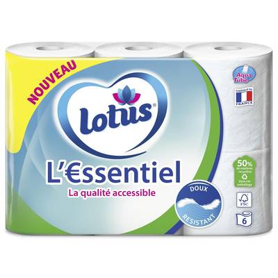 Lotus Papier toilette l'Essentiel, 6 rouleaux