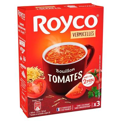 Royco Bouillon Tomates et Vermicelles - 3 sachets instantanée, 42g