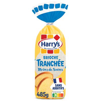 Harrys Brioche Tranchée Allégée en Sucre Sans Additifs, 485g