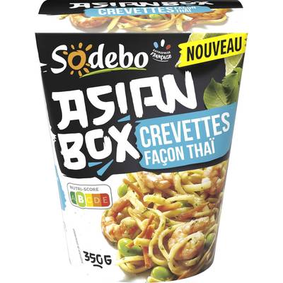 Sodebo Asian Box Crevette Façon Thaï, 350g