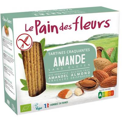 Le pain des fleurs Tartine craquante amande bio sans gluten, 150g