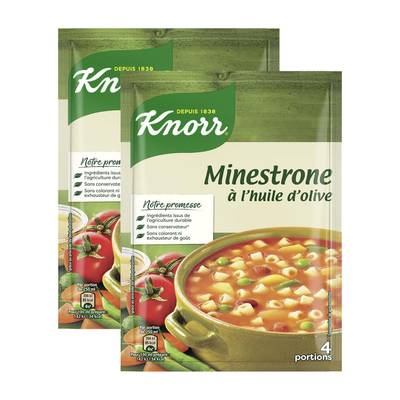 Knorr Soupe Minestrone à l'Huile d'Olive déshydratée, Lot de 2x104g
