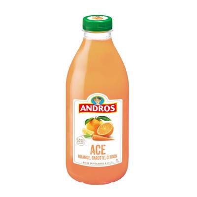 Andros A.C.E. Jus de Fruit Orange Carotte Citron, 1l