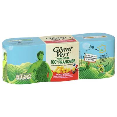 Géant Vert Maïs doux extra croquant, 3x140g