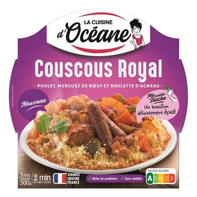 La Cuisine d'Océane Couscous Royal- Poulet, Merguez de Boeuf, boulettes d'Agneau, 300g