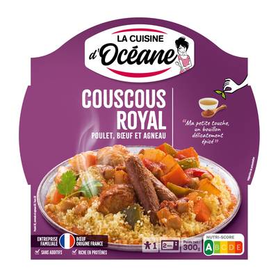 La Cuisine d'Océane Couscous Royal- Poulet, Merguez de Boeuf, boulettes d'Agneau, 300g