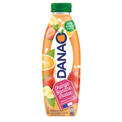 Danao Jus de Fruit & Lait Orange Fraise Banane, 90cl
