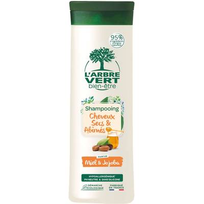 L'Arbre Vert Bien-Etre Shampooing nutrition à l'huile de jojoba et aux extraits de miel pour les cheveux secs et abimés, 250ml