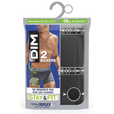 3610860739278 - Dim - 2 Boxers Homme 3D Flex Noirs