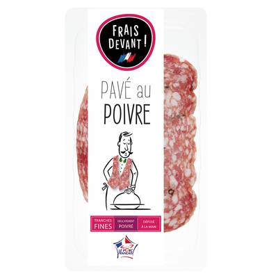 Frais Devant Pavé au Poivre, Saucisson de Porc, 100g