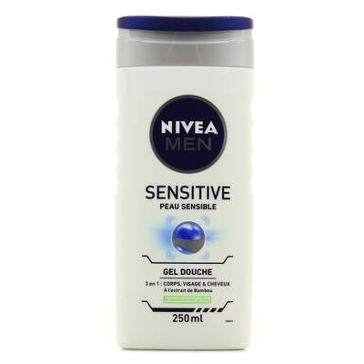 Nivea Men Gel douche 3en1 Sensitive, 250ml