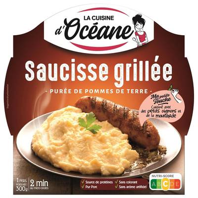 La Cuisine d'Océane Saucisse grillée et purée de pomme de terre, 300g