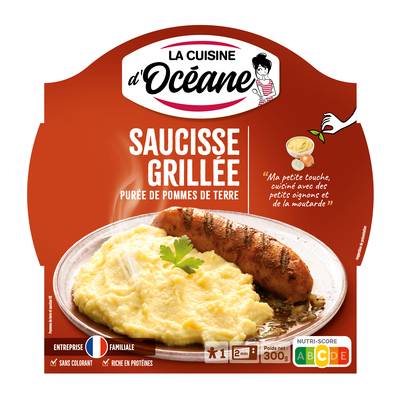 La Cuisine d'Océane Saucisse grillée et purée de pomme de terre, 300g
