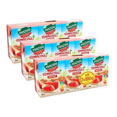 Panzani Purée de Tomates Nature Tomacouli, Lot de 3x3x200g
