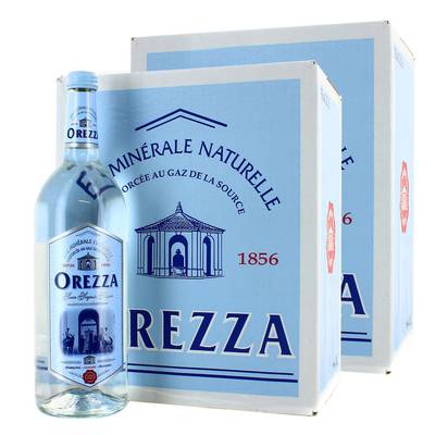 Orezza Eau gazeuse minérale naturelle Corse, bouteille en verre, 2 cartons de 6x1L