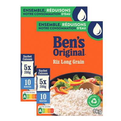 Ben's Original Riz Long Grain 10 minutes Sachet Cuisson, Lot de 2x5x200g