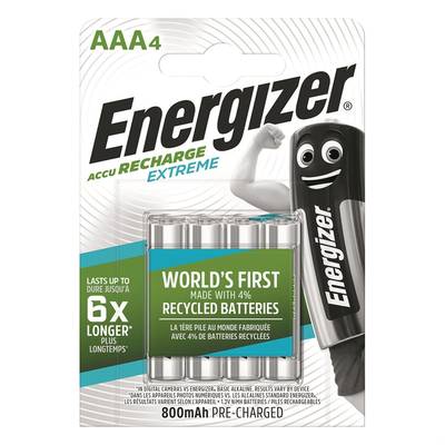 Energizer 4 Piles HR03 / AAA Recheargeables Power plus 800 mAh, 4  piles