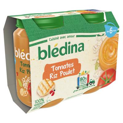 Blédina Tomate Riz Poulet Pot Bébé Dès 6 mois, 2x200g