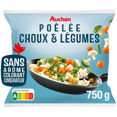 Auchan Poêlée choux et légumes, 750g