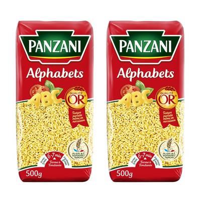 Panzani Pâtes Alphabets, Lot de 2x500g