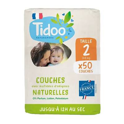 Tidoo Couche Jumbo T2 3-6kg, 50 couches