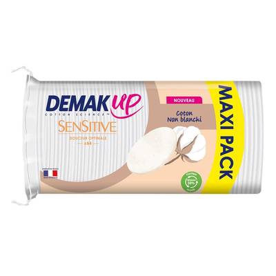 Demak Up Disques à démaquiller - Coton Oval Sensitive, Maxi pack 64 pièces