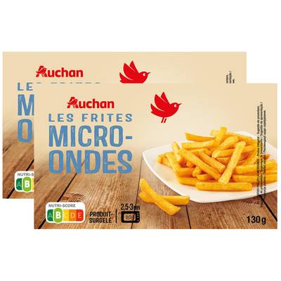 Auchan Frites pour micro-ondes, Lot de 2x130g