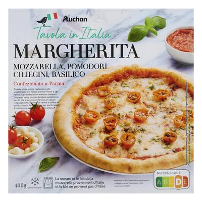 Auchan Tavola In Italia Pizza margherita cuite au feu de bois, 400g