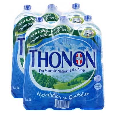 Thonon Eau minérale naturelle, 2 packs de 6x1,5L