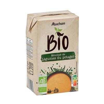 Auchan BIO Soupe mouliné du potager Bio, 1L