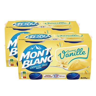 Mont Blanc Mini vanille, 2 paquets de 4x125g
