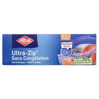 Albal Sacs congélation ultra-zip Petit Modèle - 1 L, 20 sacs de 1L